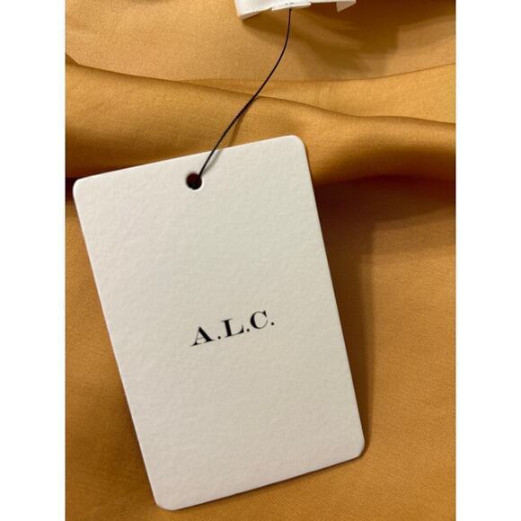 A.L.C NWT Jaime Ruched One Shoulder Top in Tawny/Gold Size 10 - Picture 10 of 14